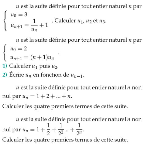 Suites Recurrentes Exercices Corriges