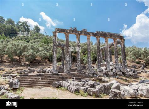 Temple Of Zeus In Euromos Stock Photo Alamy