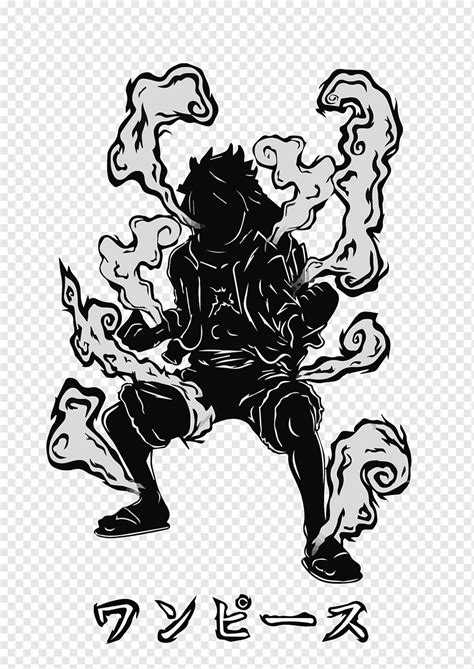 One Piece Luffy Second Gear Vector Black And White Png PNGWing