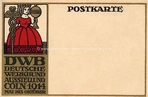 Litho Köln Deutscher Werkbund signiert 1914 Wiener Werkstätte Postkarten