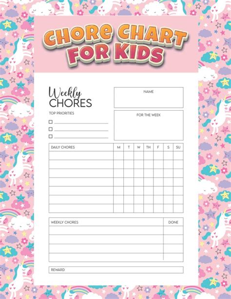 Buy Chore Chart For Kids Perfect To Plan Your Weekly And Monthly