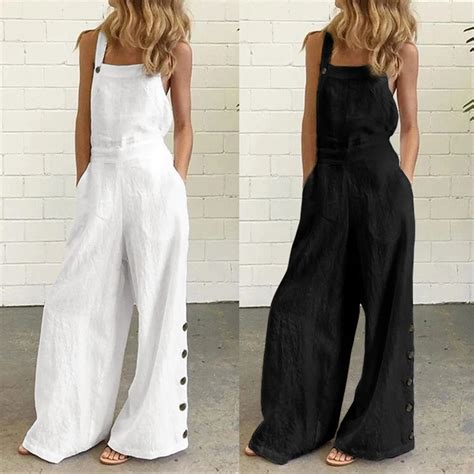 Mono Con Tirantes Para Mujer Peto Informal Sin Mangas Pantalones De