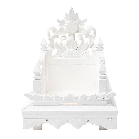 White Wooden Small Shrine - Made in Bali | DharmaCrafts