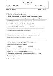 3rd Form Mid Term Test 2 ESL Worksheet By Walidich