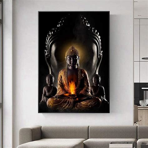 Amazon de QWEWQE Modern Religiöse wandbilder Indische Kunst Buddha