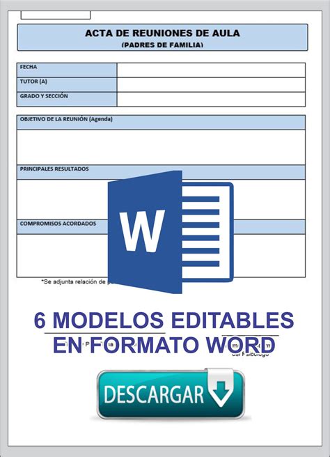 ACTA DE REUNIONES DE AULA PADRES DE FAMILIA Cuestionario Para Padres