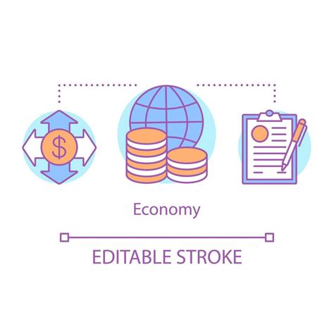 Icono Del Concepto De Economía Ilustración De Línea Fina De Idea De Sector Económico