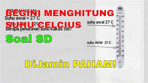 Menghitung Penurunan Suhu Dalam Derajat Celcius Soal Cerita Matematika