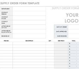 Office Supply Order Form Template | Excel Templates