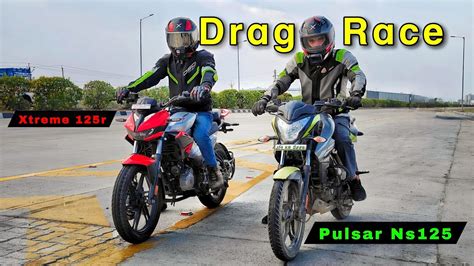 Hero Xtreme R Vs Bajaj Pulsar Ns Drag Race Top End Race Full