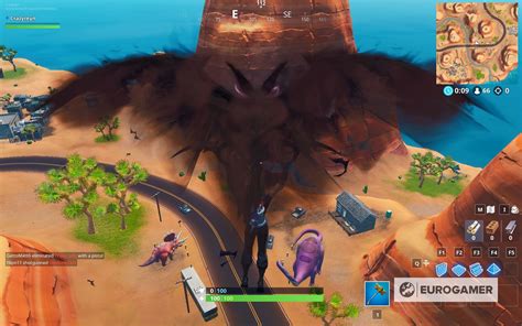 Fortnite Durrr Os Locais Da Burger Head Dinosaur E Stone Head Statue