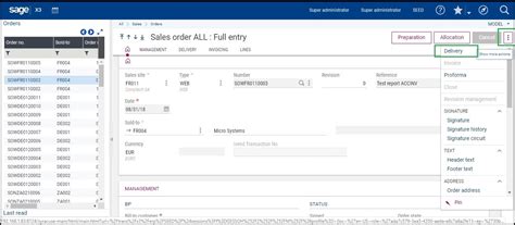 How To Create A Delivery From Sales Order Screen In Sage X Version