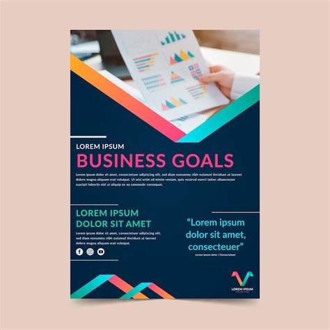 Premium Vector | Business goals flyer template