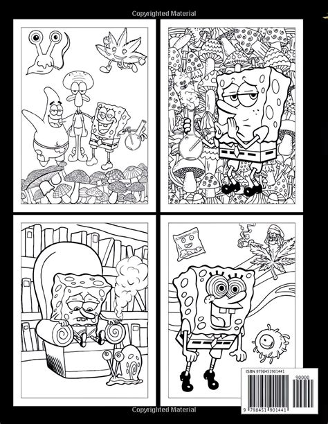 Spongebob Stoner Coloring Book Adult Psychedelic Trippy Etsy