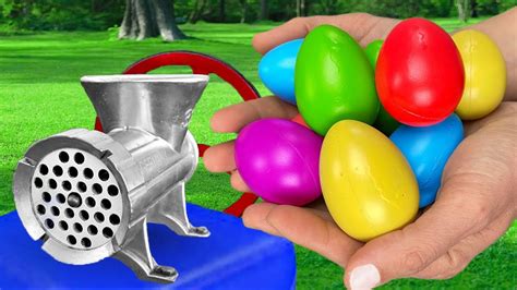 EXPERIMENT COLORFUL EGGS VS MEAT GRINDER YouTube