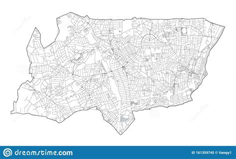 Vista Satelital Del Mapa De Los Distritos De Londres Y Las Calles Del