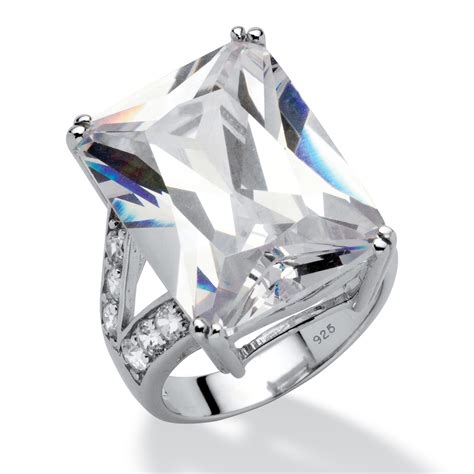 Tcw Emerald Cut Cubic Zirconia Engagement Anniversary Ring In