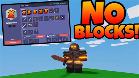 No Blocks Challenge Roblox Bedwars Youtube