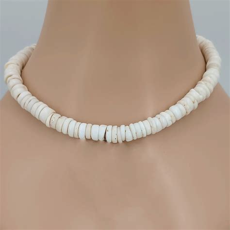 Large Puka Shell Necklace Chunky Mm Real Sea Tumbled Round