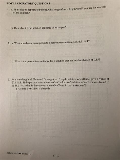 Solved POST LABORATORY QUESTIONS Of Rh S Oltion Appears To Chegg