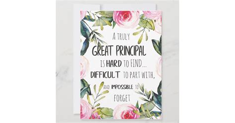 Principal Appreciation Gift Principal Office decor Card | Zazzle