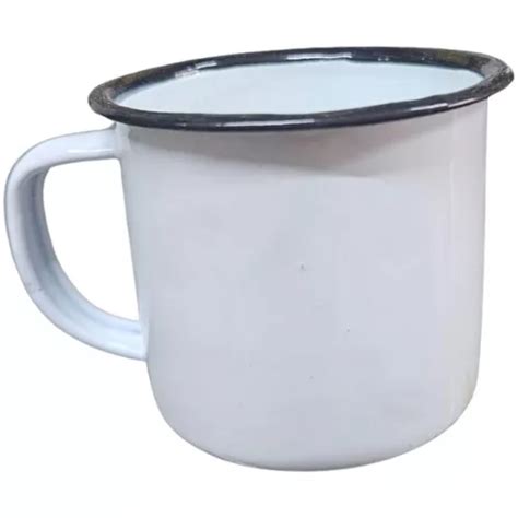 Caneca X Cara De Gata Esmaltada Branca Cm Unidade Mercadolivre