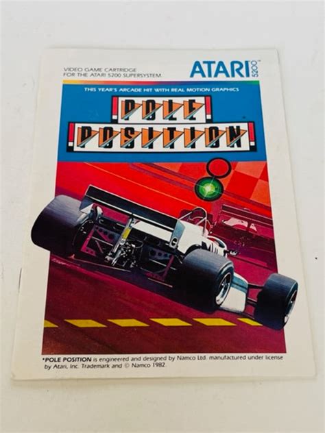 Pole Position Cartridge Atari 5200 Video Game Vtg Manual Instruction