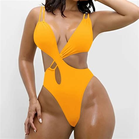 Fashion High Cut Sexy Bikini Swimwear Luxury Bathing Suits One Piece Swimsuits For Women At