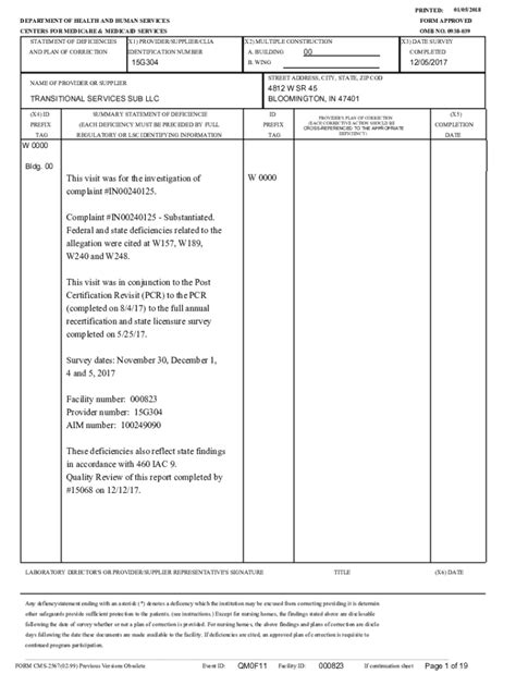 Fillable Online Secure In Substantiated Federal And State Deficie Fax