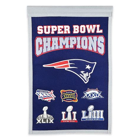 Nfl New England Patriots Super Bowl Liii Champions Commemorative Banner In Navy Patriots Team