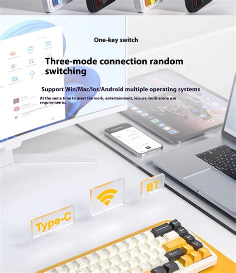 AULA F Three Mode Customized Mechanical Keyboard Full Key Hot Plug Gasket Structure RGB E