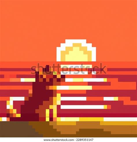 Pixel Art Vectorstyle Image Beach Sunset AI-generated image 2289351147 ...