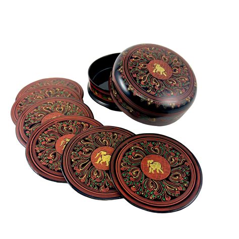 Myanmar Lacquerware Coaster - 4 – Myanmar Mart