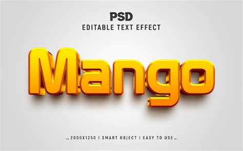 Premium Psd Mango D Psd Editable Text Effect Style