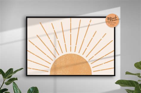 Boho Horizontal Sun Print Boho Horizontal Wall Art Sunrise Etsy