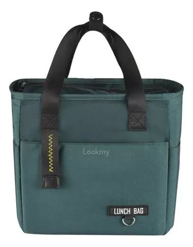 Lunchera Vianda Cartera Bols Termica Impermeable Frio Calor Color Verde