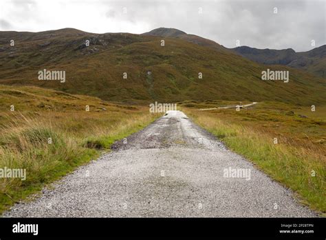 Mountain Road Landscape In The Scottish Highlands Stock Photo Alamy