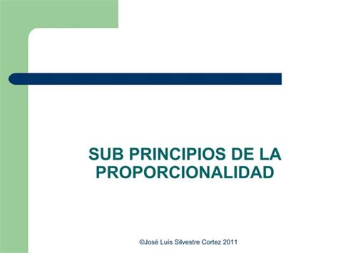 El Test De Proporcionalidad Ppt