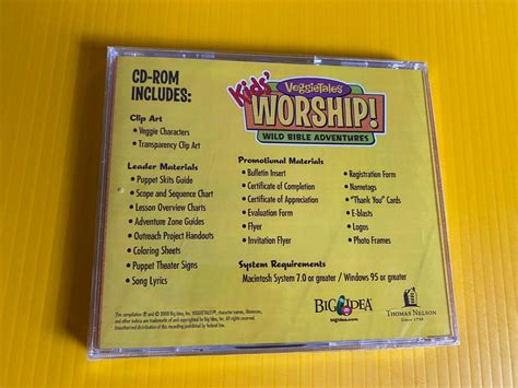 Veggietales Kids Worship Wild Bible Adventures Brand New Sealed Cd Rom