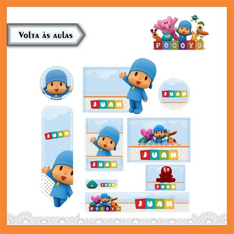 Arquivo De Corte Etiqueta Escolar Pocoyo Elo7