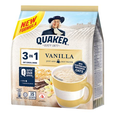 Quaker 3 In 1 Instant Oat Cereal Drink Vanilla NTUC FairPrice