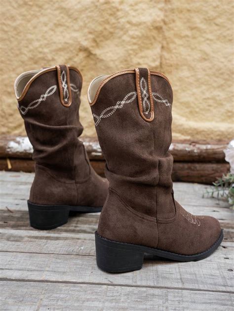 Nouvelles Bottes De Cowboy Pour Femmes Bottes En Jean Pliss Es