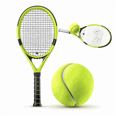 Realistic Tennis Ball Y Tennis Racquet Pelota De Tenis Realista Y