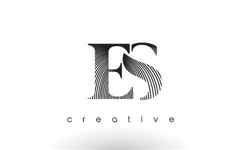 ES Logo Design With Multiple Lines and Black and White Colors. 5037715 ...