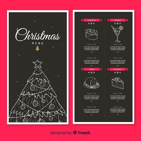 Free Vector Elegant Christmas Menu Template