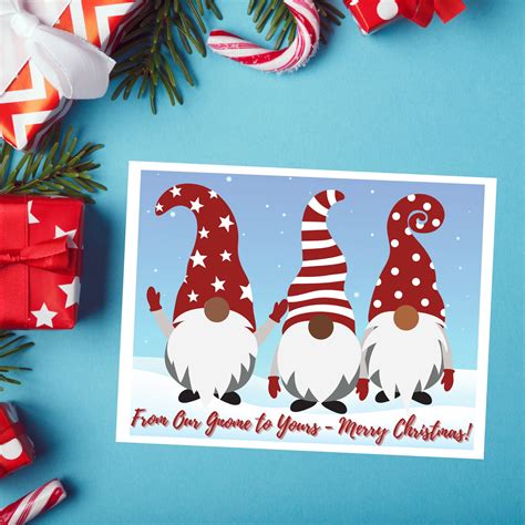 10 Cards Gnome Christmas Card Gnome Christmas Card Boxed Etsy