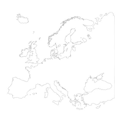 Diseño De Esquema Aislado De Fondo Blanco Del Mapa De Europa Vector Png