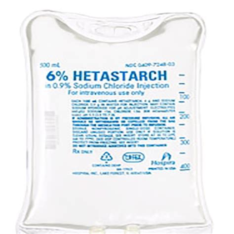 6 Hetastarch In 0 9 Sodium Chloride Injection 500mL Bag