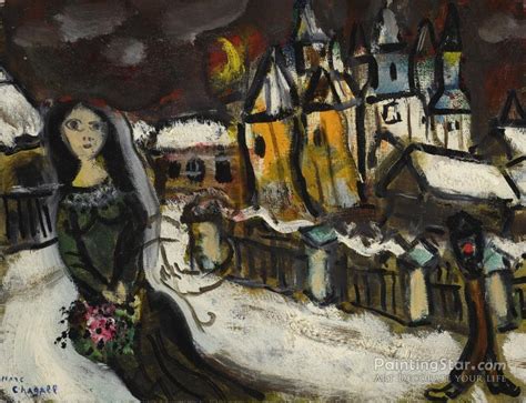 Village Sous La Neige Artwork By Marc Chagall Oil Painting & Art Prints On Canvas For Sale ...