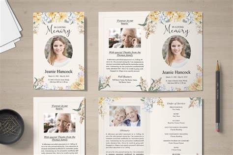 Funeral Program Template Floral